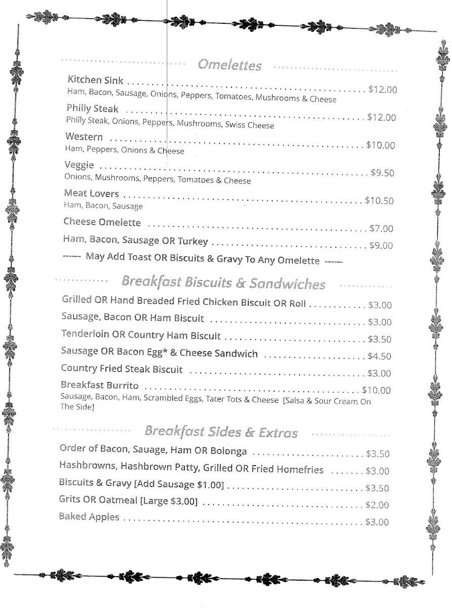 Rusty Rooster Menu - Image 1